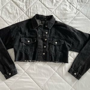 Black Cropped Jean Jacket